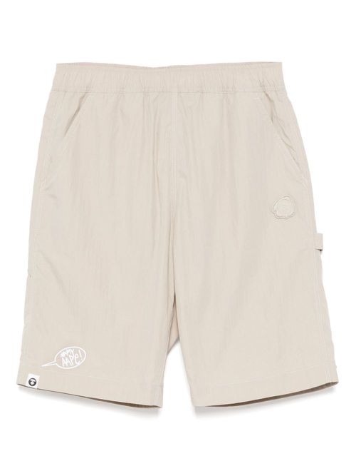AAPE BY *A BATHING APE® logo-patch shorts - Neutrals
