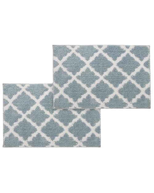 Set of 2 Trellis Micro Shag Bath Rugs