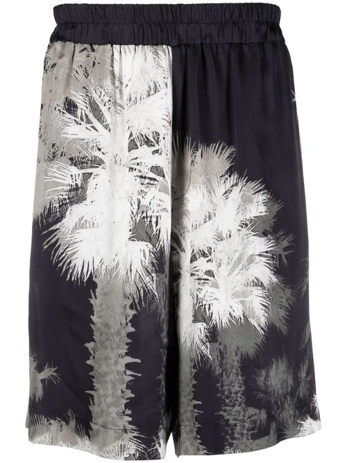Palm-tree print shorts - Black