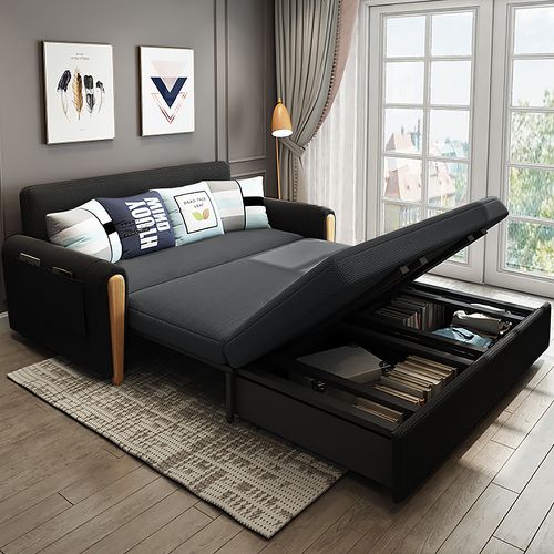 180 cm Full 2-Seater Linen Convertible Sleeper Sofa