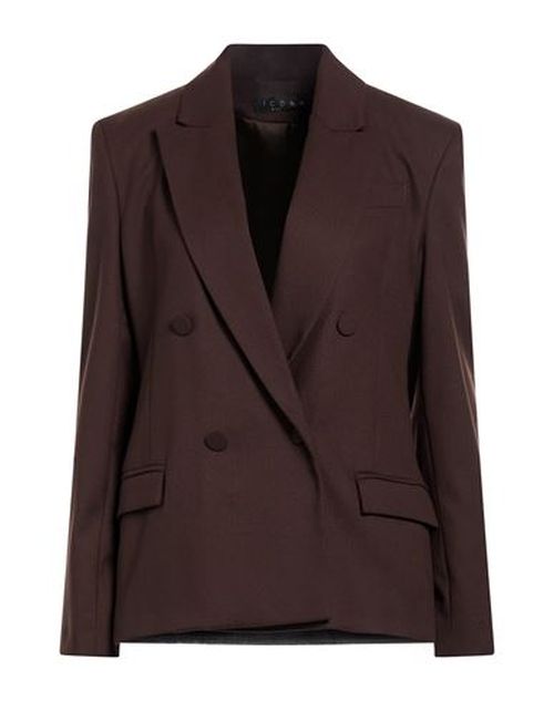 Woman Blazer Dark brown Size 4 Polyester, Viscose, Elastane