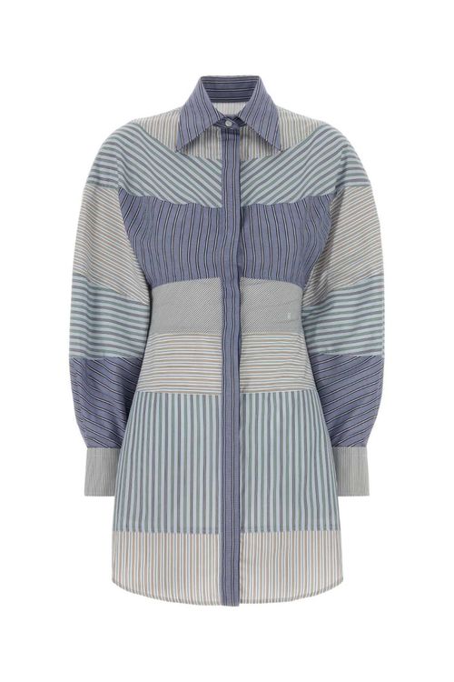 Multicolour Printed Cotton Shirt Dress