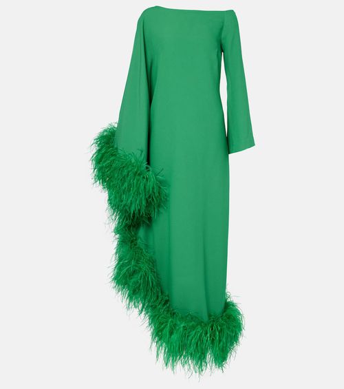 Ubud Extravaganza feather-trimmed gown