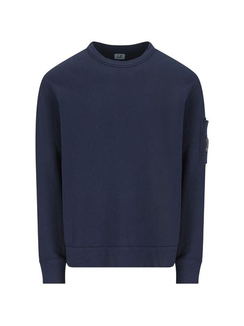 Crewneck Cotton Sweatshirt with Magnifying Pocket