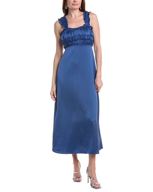 By Shelli Segal Ruched Satin Sweetheart Dress