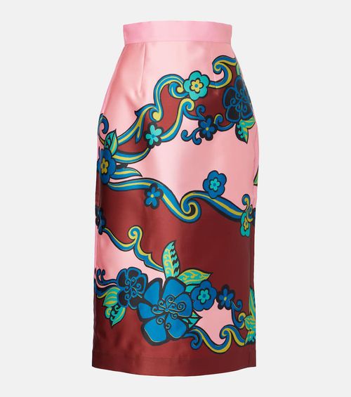 Alémais Floral high-rise midi skirt