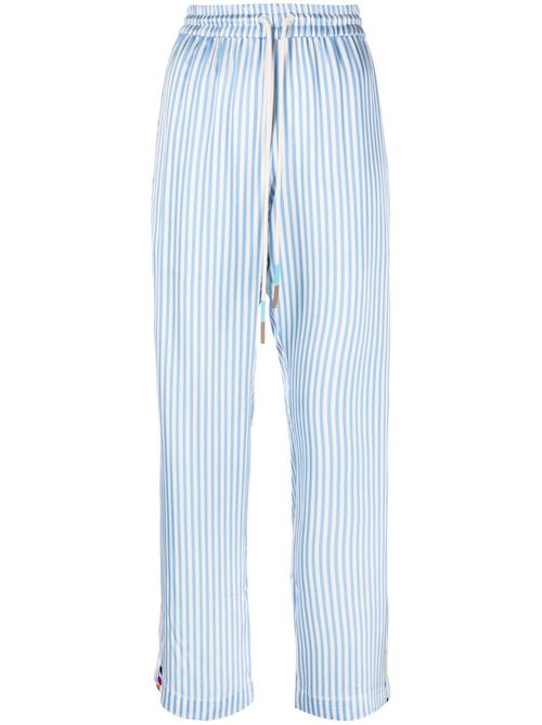 X Javier Calleja striped satin trousers - Blue