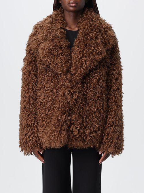 Fur Coats Woman color Brown