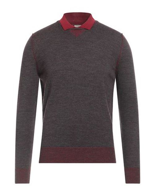 Man Sweater Burgundy Size 34 Merino Wool