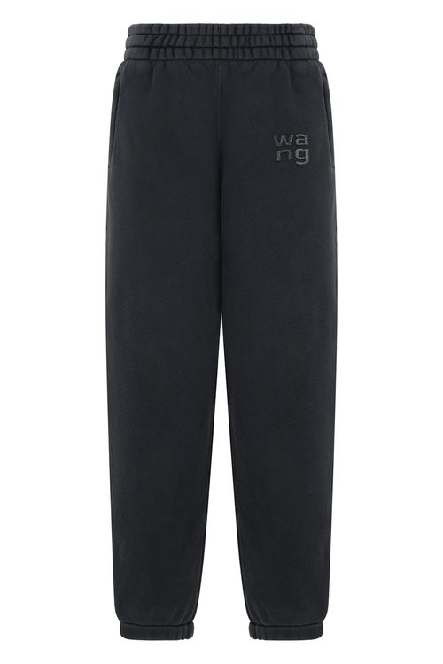 ALEXANDERWANG. T Crystal Hotfix Logo Sweatpant in Brushed Terry