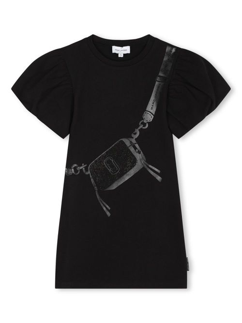 Printed cotton dress - Black