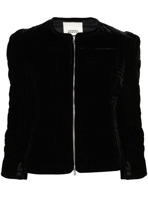 Djanet quilted velvet jacket - Black