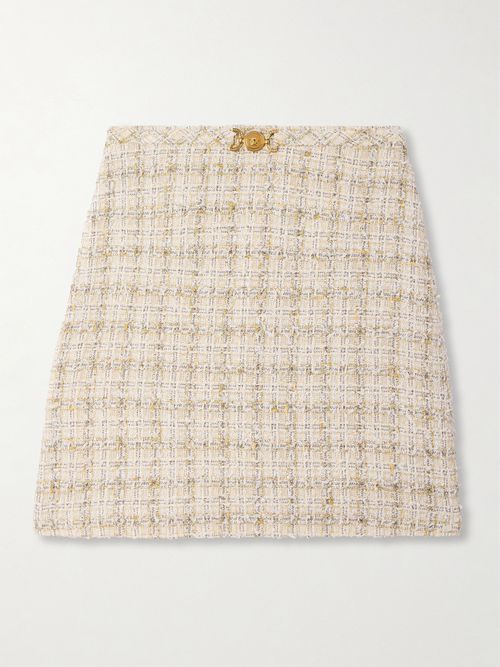 Cotton-blend Tweed Mini Skirt - Neutrals