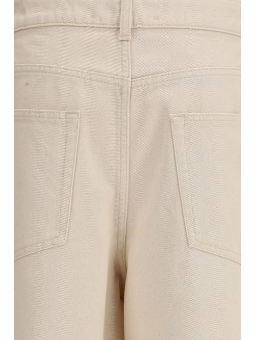 Baggy Fit Cotton Jeans — Beige
