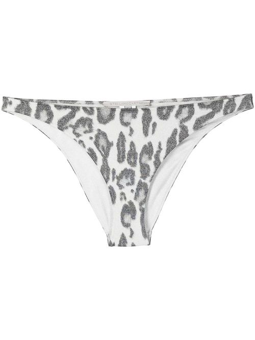 Leopard-print bikini bottoms - Silver
