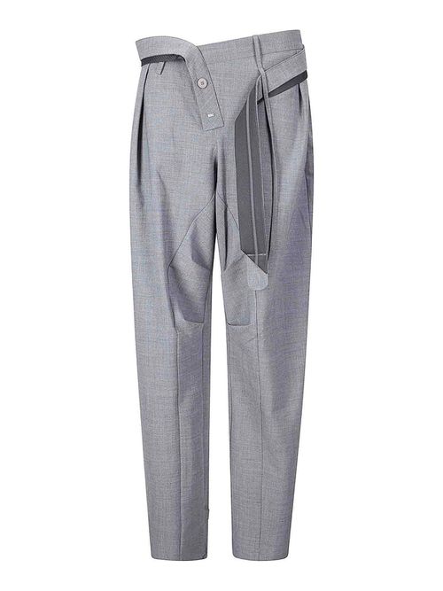Strapped Baggy Suit Pants