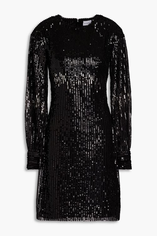 Sequined tulle dress - Black - UK 8