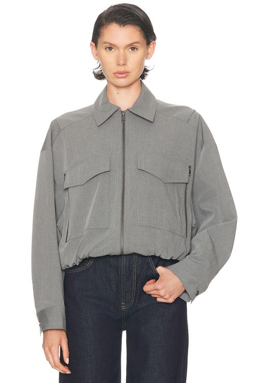Staud Eugene Jacket in Static - Grey.  XS/S also in