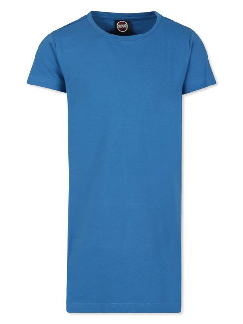 Logo-print cotton dress - Blue