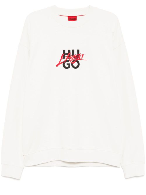 Double Logo cotton sweatshirt - White