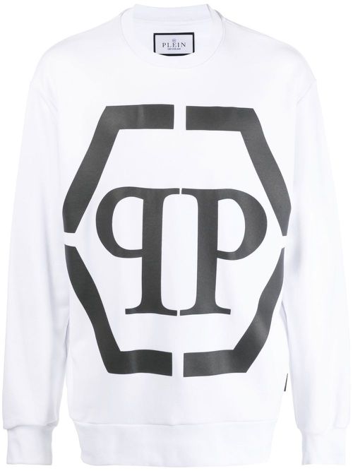 Logo-print long-sleeve sweatshirt - White