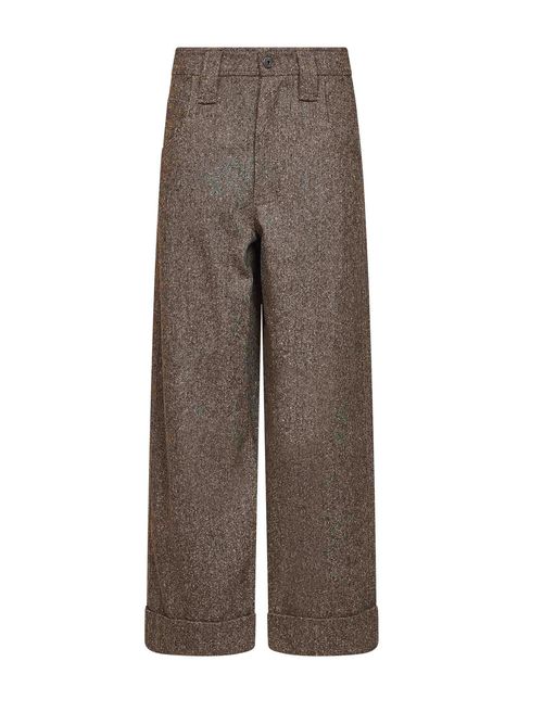 Virgin Wool Baggy Trousers — Brown