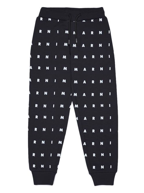 Logo-print cotton track trousers - Black