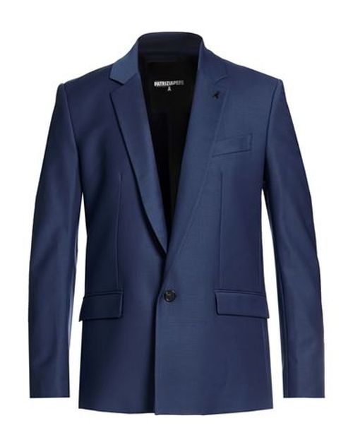 Man Blazer Navy Size 36 Polyester, Virgin Wool, Elastane