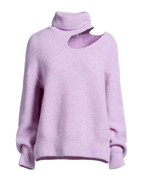 Woman Turtleneck Lilac Size L Merino Wool, Polyamide, Elastane
