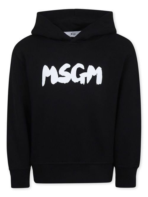 Logo-print hoodie - Black