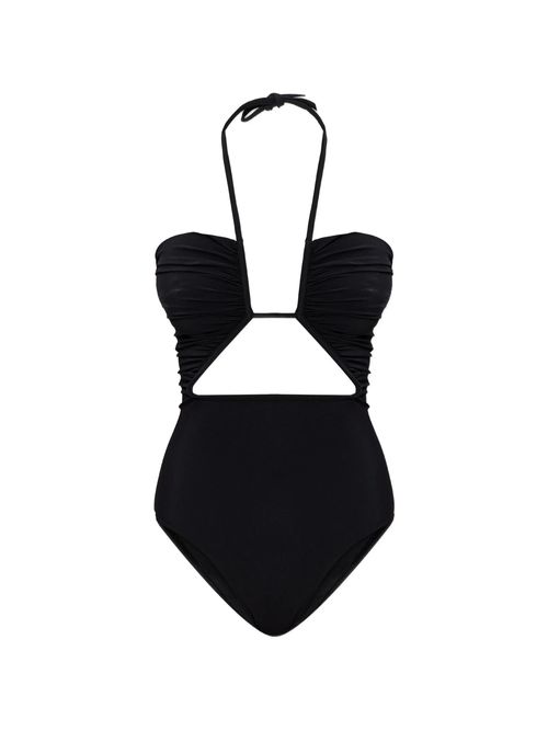 Back Self-Tie Cut-Out Chest Bodysuit