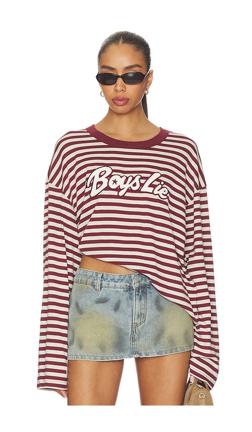 Boys Lie Starlight Boyfriend Longsleeve in Burgundy. L/XL. Also in