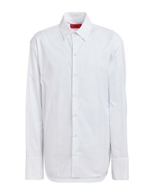 Man Shirt White Size M Cotton, Polyester