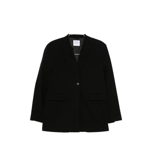 Single-breasted Collarless Coat