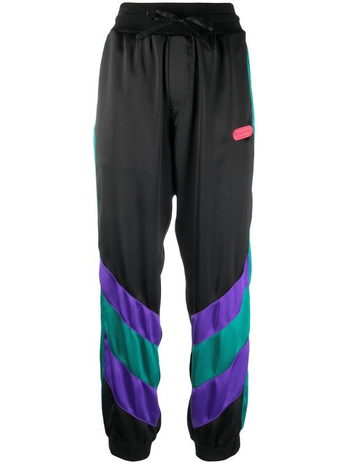 Stripe-detail track pants - Black