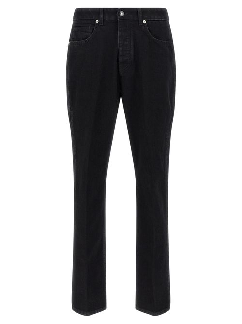 Straight-Leg Cotton Denim Jeans — Black
