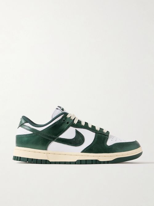 Dunk Low Metallic Leather Sneakers - Green