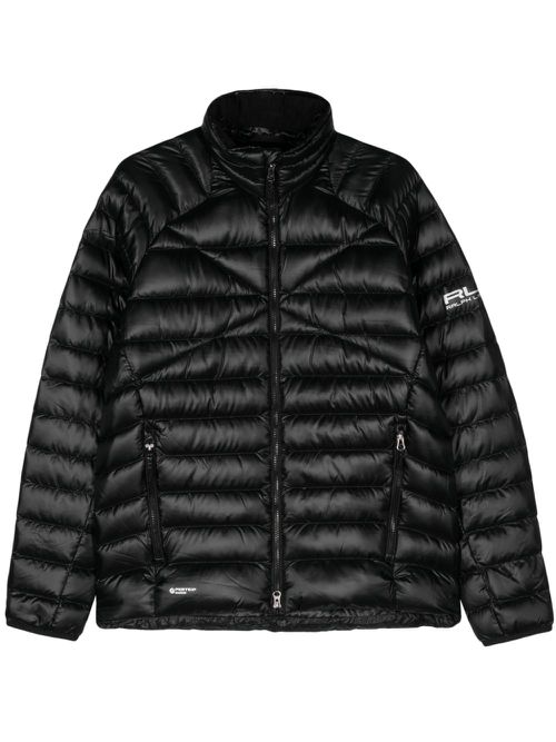 Logo-print quilted jacket - Black