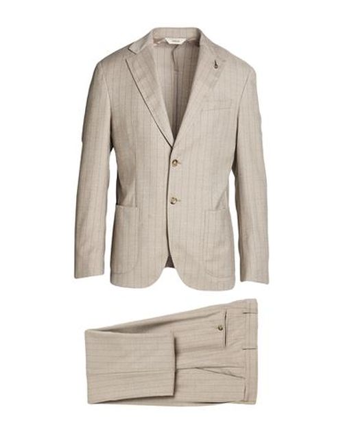 Man Suit Taupe Size 42 Virgin Wool, Elastane