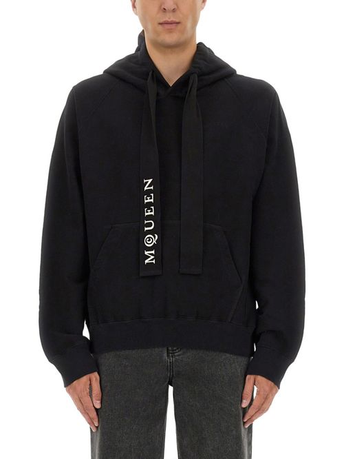 Black Regular Logo Hoodie