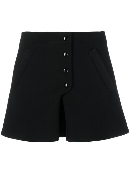 Buttoned-up A-line miniskirt - Black