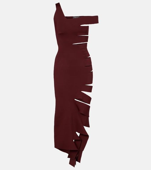 Asymmetric cut-out midi dress