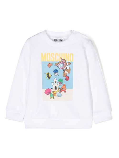 Teddy Bear-print swwatshirt - White