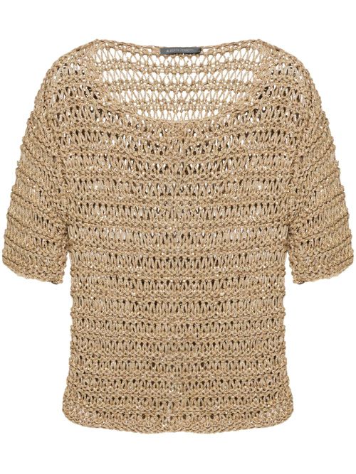 Chain link-detail knitted top - Neutrals