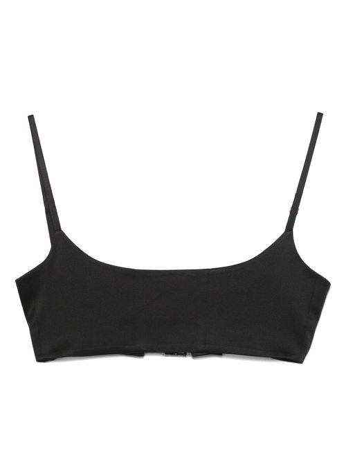 Stretch-silk top - Black