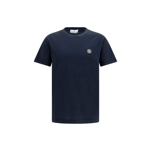Logo-Patch Cotton T-Shirt — Navy