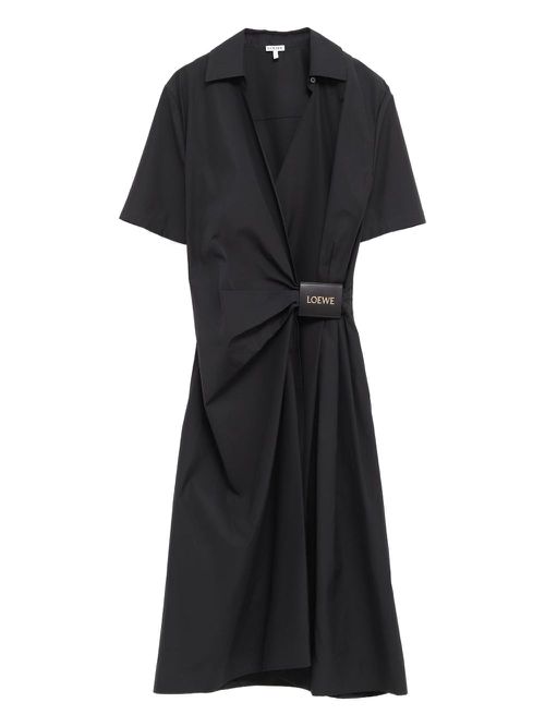 LOEWE draped midi dress - Black