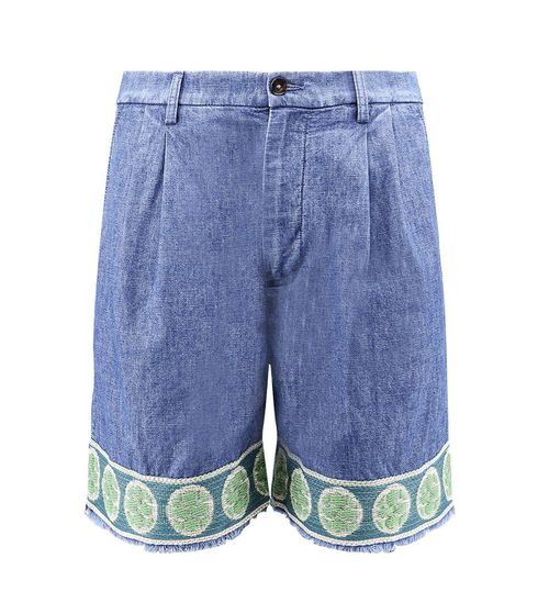 Frayed Edge Denim Bermuda Shorts