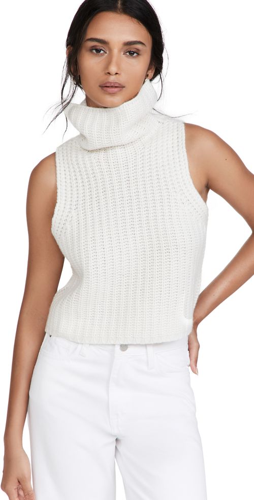 Saige Sleeveless Cashmere Sweater Gardenia
