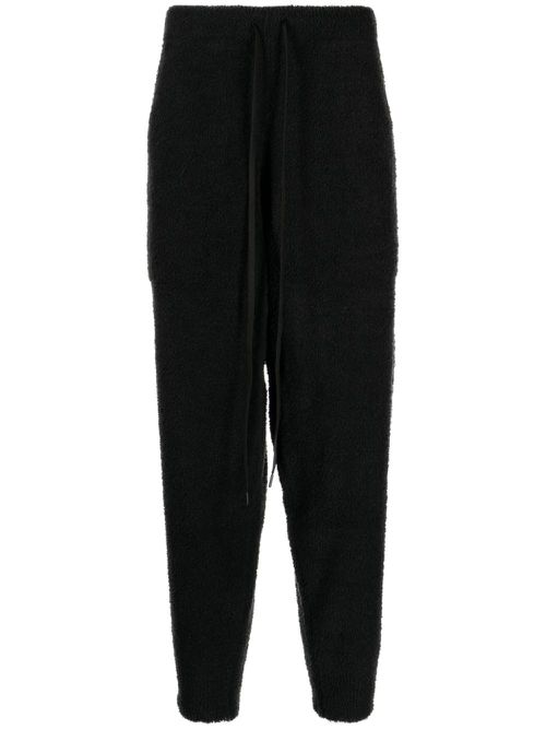 Logo-print fleece-texture track pants - Black